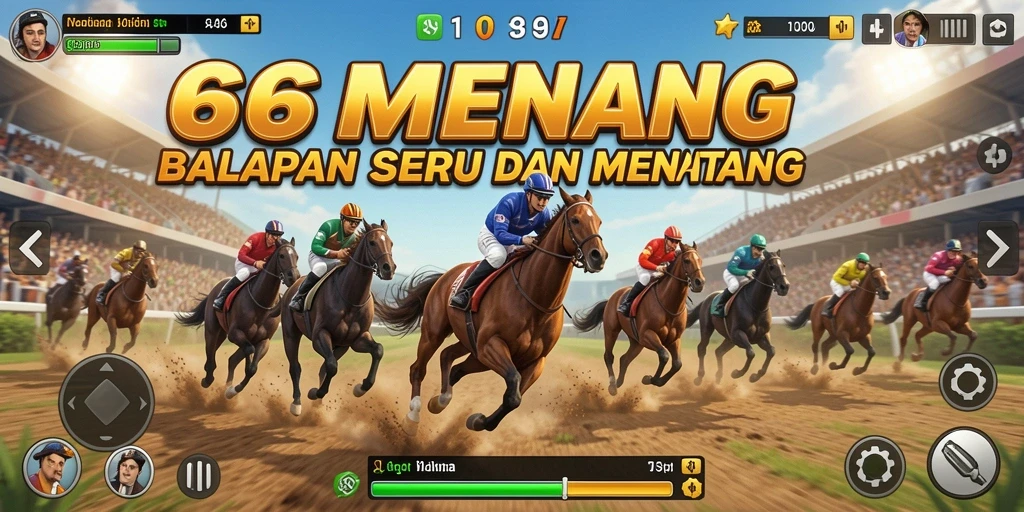 Gameplay seru di 66MENANG dengan balapan yang menantang.