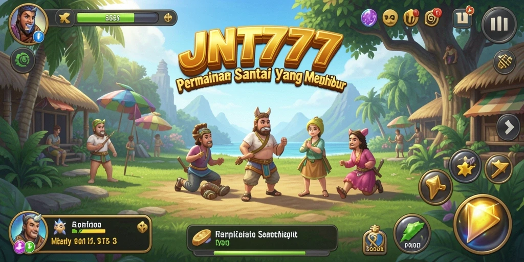 Tangkapan layar JNT777 menampilkan karakter lucu dalam aksi permainan santai.