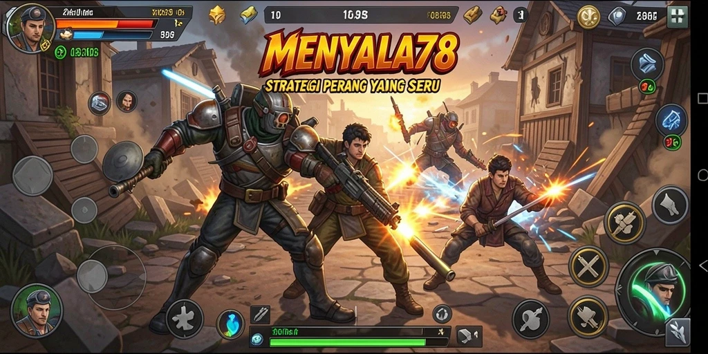 Tampilan gameplay seru dalam MENYALA78 yang menampilkan taktik pertempuran.