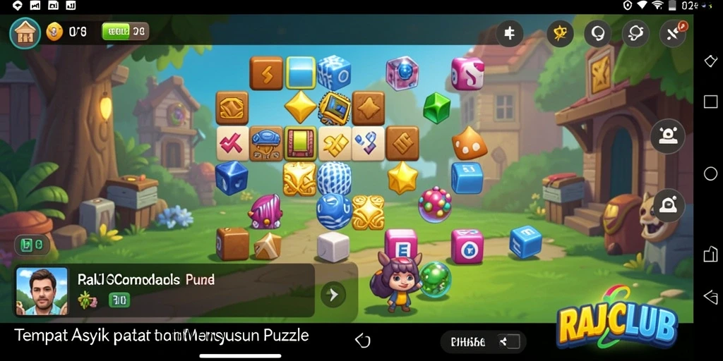 Tampilan gameplay menantang di RAJACLUB dengan berbagai puzzle menarik.